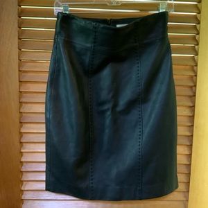 Black Leather Skirt, Size 4P